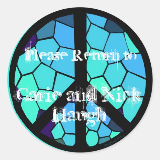 Mosaikfriedenssymbol-Buchzeichen Runder Aufkleber (Vorderseite)