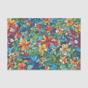 Mosaikgarten Blume und Blätter Seidenpapier