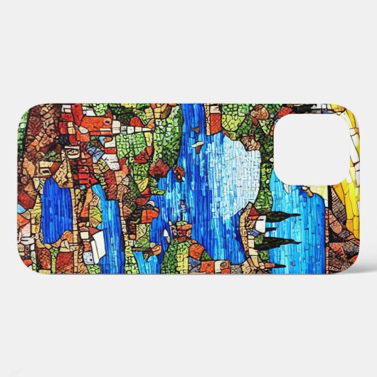 Mosaikgestanztes Glas des Mittelmeers Case-Mate iPhone Hülle (Rückseite (Horizontal))