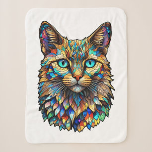 Mosaikgestanztes Glas Multicolor Katze 760 Sherpadecke