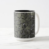 Mosaikglas-Tasse aus schwarzem Marmor Zweifarbige Tasse (VorderseiteRechts)