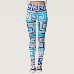 Mosaikgriechischer Meander griechische Schlüsselv Leggings