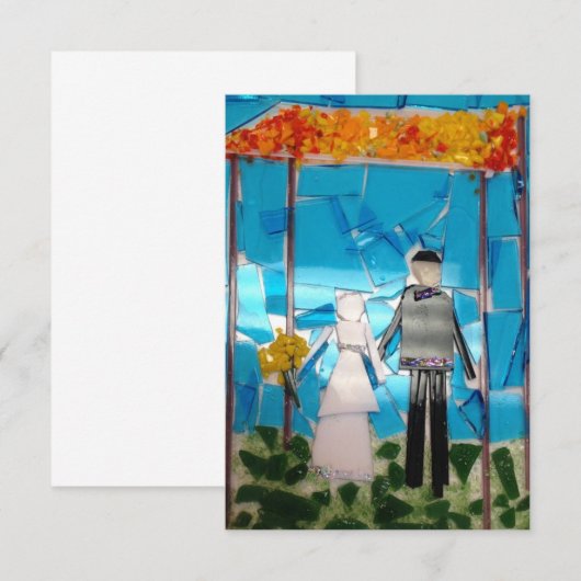 Mosaikhochzeit Einladung (Vorne/Hinten)