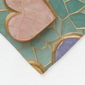 Mosaikische Liebe: Pastel Hearts Fleecedecke (Ecke)