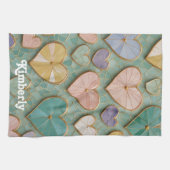 Mosaikische Liebe: Pastel Hearts Geschirrtuch (Horizontal)