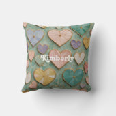 Mosaikische Liebe: Pastel Hearts Kissen (Rückseite)