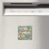 Mosaikische Liebe: Pastel Hearts Magnet (In Situ (Geschirrspüler))