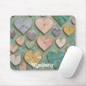 Mosaikische Liebe: Pastel Hearts Mousepad (Mit Mouse)