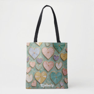 Mosaikische Liebe: Pastel Hearts Tasche