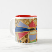 Mosaikkaffee Zweifarbige Tasse (Vorderseite Links)