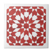 Mosaikkaro Marokkanisches Rotes ZELLIGE Fliese (Vorderseite)