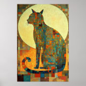 Mosaikkatze: Abstrakt ägyptisch-Inspiriert Poster (Vorne)