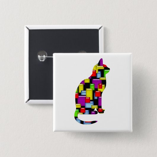 Mosaikkatze Button (Vorne & Hinten)