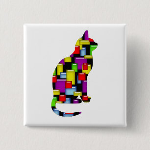 Mosaikkatze Button