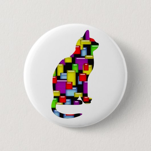 Mosaikkatze Button (Vorderseite)