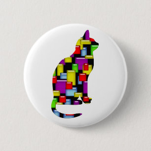 Mosaikkatze Button