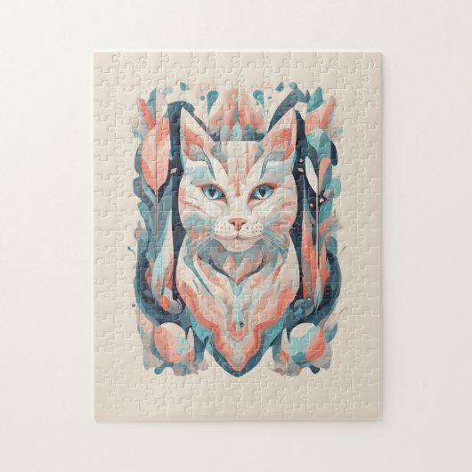 Mosaikkatze, farbenfroh puzzle (Vertikal)