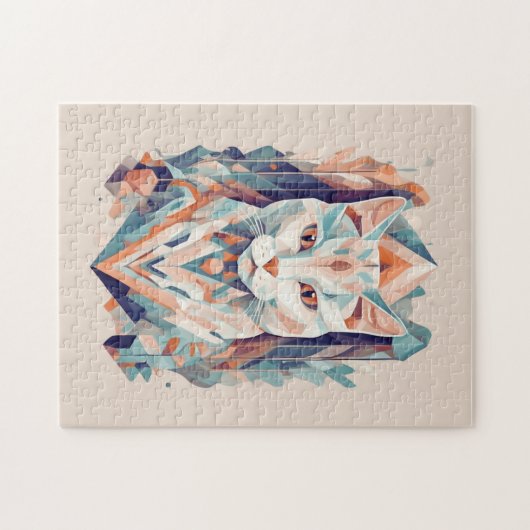 Mosaikkatze, farbenfroh puzzle (Horizontal)