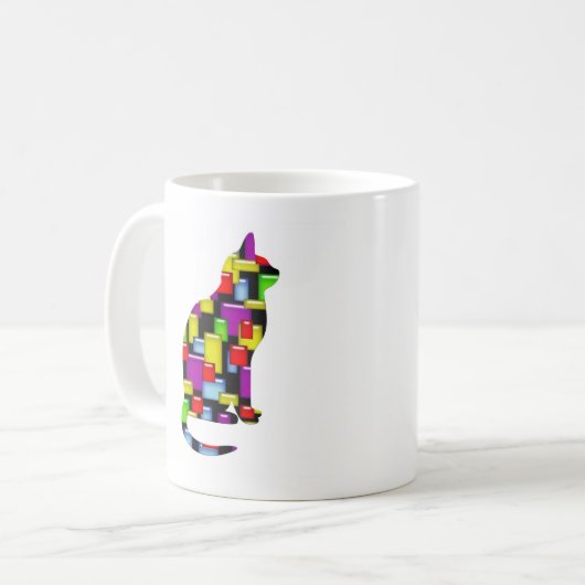 Mosaikkatze Kaffeetasse (Vorderseite Links)