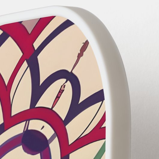 Mosaikkirsche, Mandala-Muster Pickleball Schläger (Linke Seite)