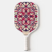 Mosaikkirsche, Mandala-Muster Pickleball Schläger (Vorderseite)