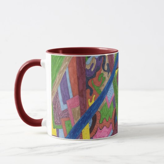 "Mosaikkreuz" Abstrakte Kunst Tasse (Links)