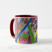 "Mosaikkreuz" Abstrakte Kunst Tasse (Vorderseite Links)