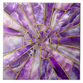 Mosaikkunst - Amethyst und Gold Fliese (Vorderseite)