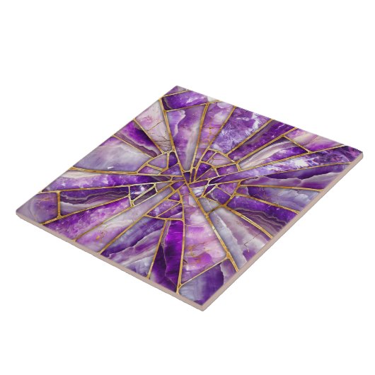 Mosaikkunst - Amethyst und Gold Fliese (Seite)