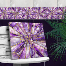 Mosaikkunst - Amethyst und Gold
