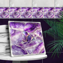 Mosaikkunst - Amethyst und Perle