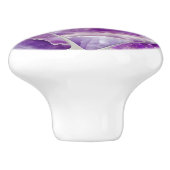 Mosaikkunst - Amethyst und Perle Keramikknauf (Seitenansicht)