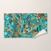 Mosaikkunst aus Kies - Smaragd und Gold Badhandtuch Set (Handtuch)