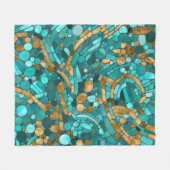 Mosaikkunst aus Kies - Smaragd und Gold Fleecedecke (Vorderseite (Horizontal))