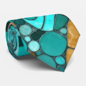 Mosaikkunst aus Kies - Smaragd und Gold Krawatte (Gerollt)