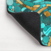 Mosaikkunst aus Kies - Smaragd und Gold Mousepad (Ecke)