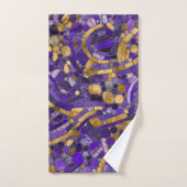 Mosaikkunst aus Kieselsteinen - Amethyst und Gold Badhandtuch Set (Handtuch)