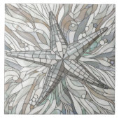 Mosaikkunst der Sternfische - Perlmutt Fliese (Vorderseite)