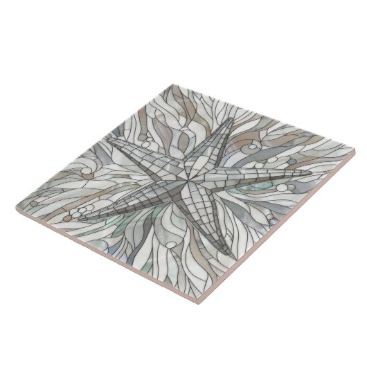 Mosaikkunst der Sternfische - Perlmutt Fliese (Seite)