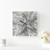 Mosaikkunst der Sternfische - Perlmutt Quadratische Wanduhr (Zuhause)