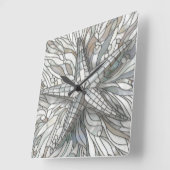 Mosaikkunst der Sternfische - Perlmutt Quadratische Wanduhr (Winkel)