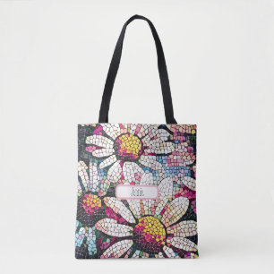 Mosaikkunst gestanztes Glas Blumenmuster Tasche