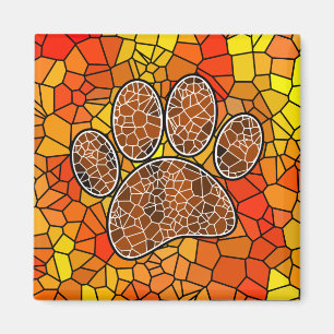Mosaikkunst Hund Pfotenabdruck Magnet