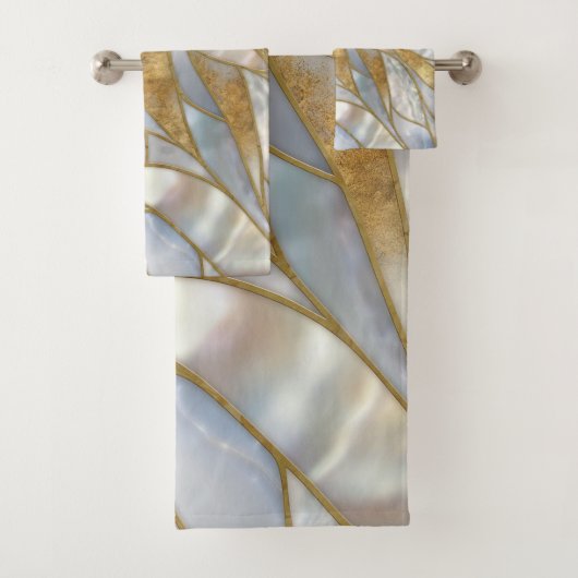 Mosaikkunst - Perle, Mondstein und Gold Badhandtuch Set (Insitu)