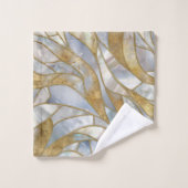 Mosaikkunst - Perle, Mondstein und Gold Badhandtuch Set (Waschlappen)