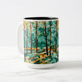 Mosaikkunst von Ailly Cup Zweifarbige Tasse (Vorderseite Links)