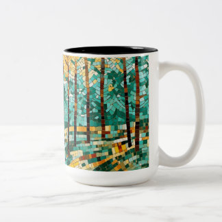 Mosaikkunst von Ailly Cup Zweifarbige Tasse