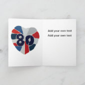 Mosaikkunstkust am 80. Geburtstag. Grußkarte Karte (Innenseite)