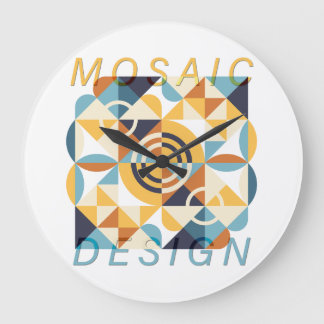 Mosaikkunstmuster Große Wanduhr