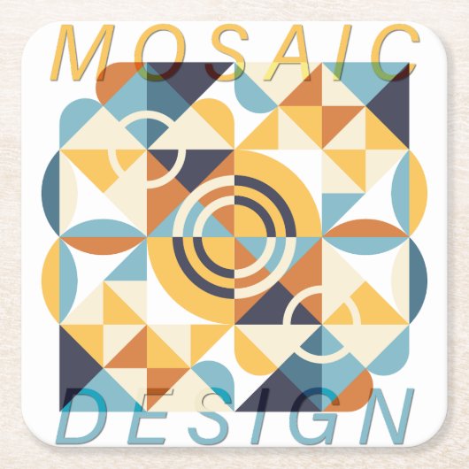 Mosaikkunstmuster Rechteckiger Pappuntersetzer (Vorderseite)